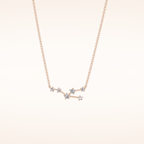 0.062 TCW Round Cut Moissanite Taurus Zodiac Constellation Necklace