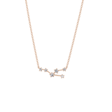 0.062 TCW Round Lab Grown Diamond Taurus Zodiac Constellation Necklace