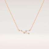 0.062 TCW Round Cut Moissanite Taurus Zodiac Constellation Necklace