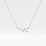0.062 TCW Round Lab Grown Diamond Taurus Zodiac Constellation Necklace