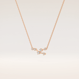 0.062 TCW Round Cut Moissanite Taurus Zodiac Constellation Necklace
