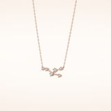 0.062 TCW Round Cut Moissanite Taurus Zodiac Constellation Necklace