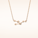 0.062 TCW Round Cut Moissanite Taurus Zodiac Constellation Necklace