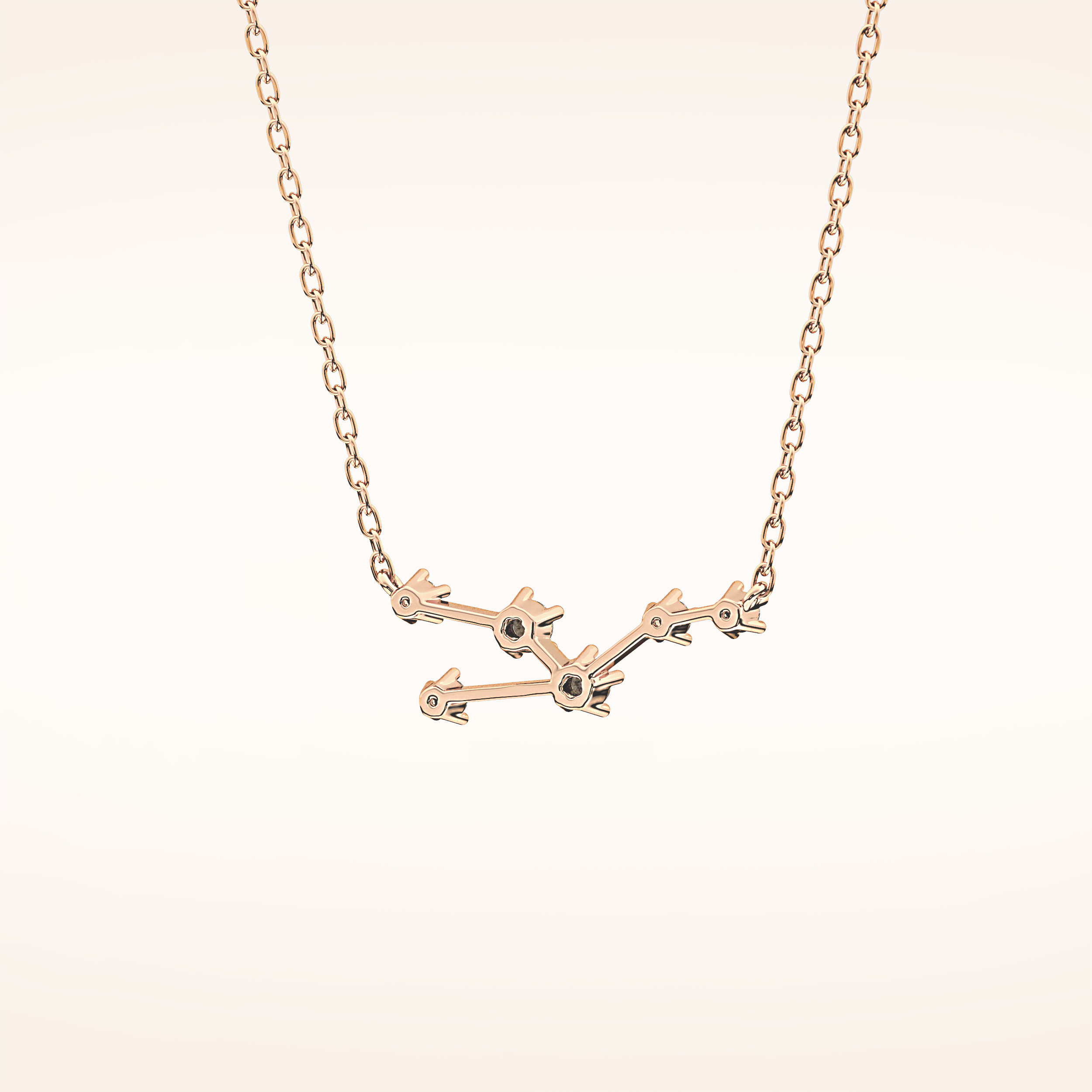 0.062 TCW Round Cut Moissanite Taurus Zodiac Constellation Necklace