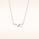 0.062 TCW Round Cut Moissanite Taurus Zodiac Constellation Necklace