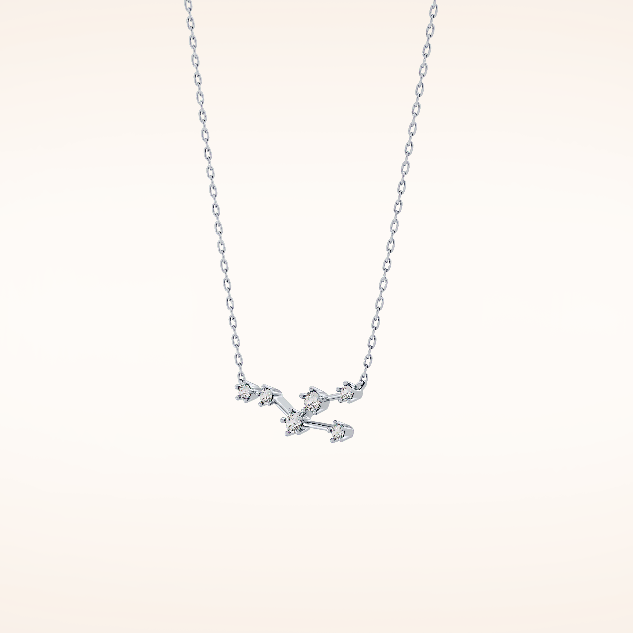 0.062 TCW Round Cut Moissanite Taurus Zodiac Constellation Necklace