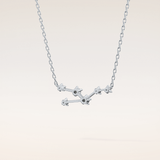 0.062 TCW Round Cut Moissanite Taurus Zodiac Constellation Necklace