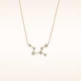 0.103 TCW Round Cut Moissanite Virgo Zodiac Constellation Necklace