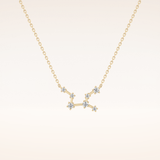 0.103 TCW Round Cut Moissanite Virgo Zodiac Constellation Necklace