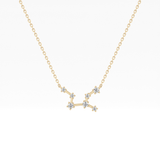 0.103 TCW Round Lab Grown Diamond Virgo Zodiac Constellation Necklace