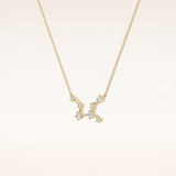 0.103 TCW Round Cut Moissanite Virgo Zodiac Constellation Necklace