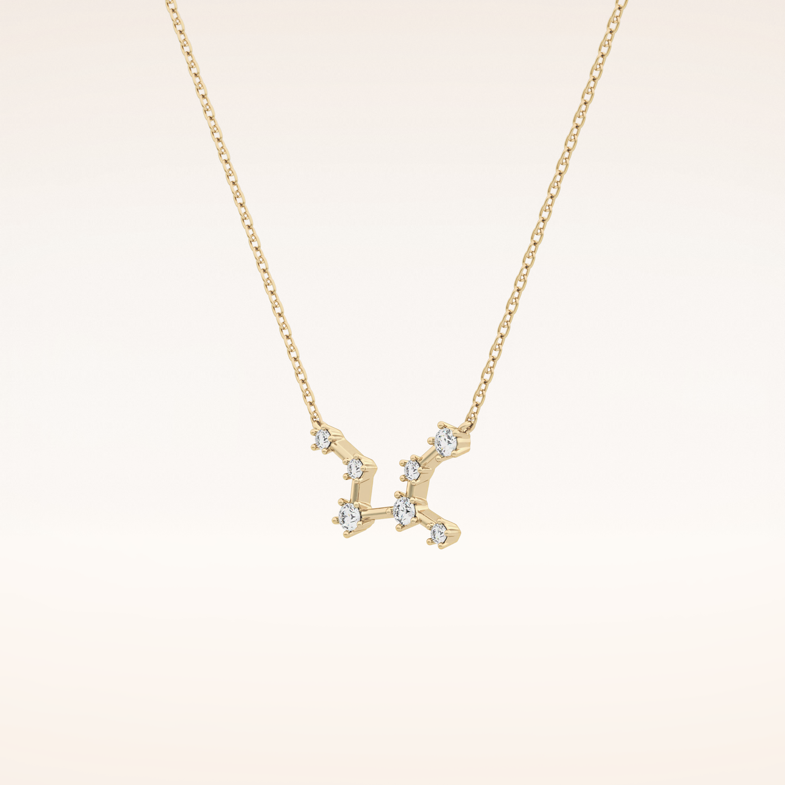 0.103 TCW Round Cut Moissanite Virgo Zodiac Constellation Necklace