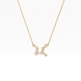 0.103 TCW Round Lab Grown Diamond Virgo Zodiac Constellation Necklace