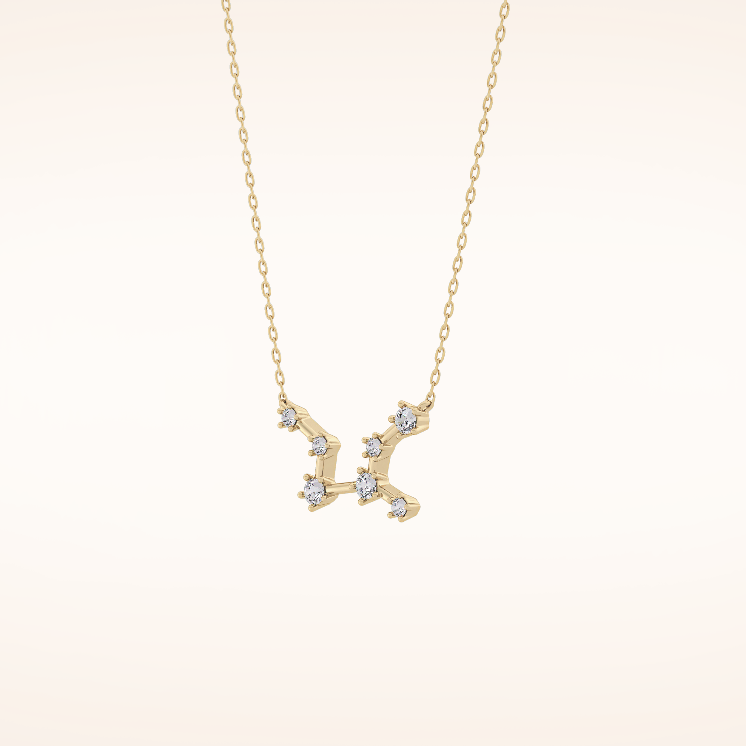 0.103 TCW Round Cut Moissanite Virgo Zodiac Constellation Necklace