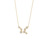 0.103 TCW Round Lab Grown Diamond Virgo Zodiac Constellation Necklace