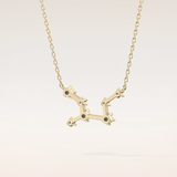 0.103 TCW Round Cut Moissanite Virgo Zodiac Constellation Necklace