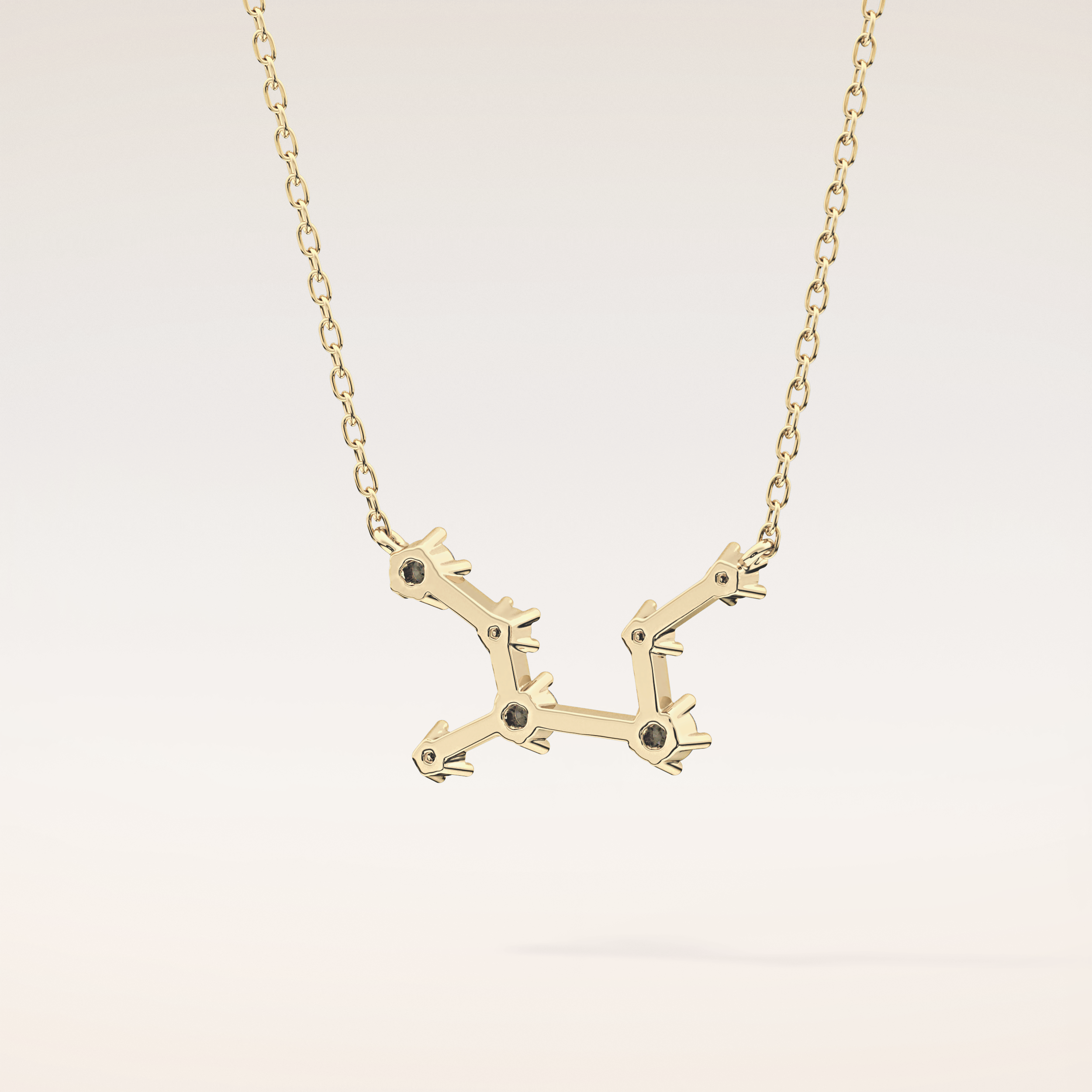 0.103 TCW Round Cut Moissanite Virgo Zodiac Constellation Necklace