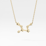 0.103 TCW Round Lab Grown Diamond Virgo Zodiac Constellation Necklace