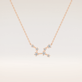 0.103 TCW Round Cut Moissanite Virgo Zodiac Constellation Necklace