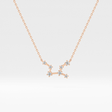 0.103 TCW Round Lab Grown Diamond Virgo Zodiac Constellation Necklace