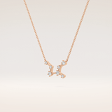 0.103 TCW Round Cut Moissanite Virgo Zodiac Constellation Necklace