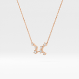 0.103 TCW Round Lab Grown Diamond Virgo Zodiac Constellation Necklace