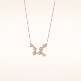 0.103 TCW Round Cut Moissanite Virgo Zodiac Constellation Necklace