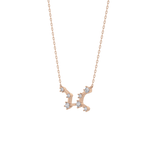 0.103 TCW Round Lab Grown Diamond Virgo Zodiac Constellation Necklace