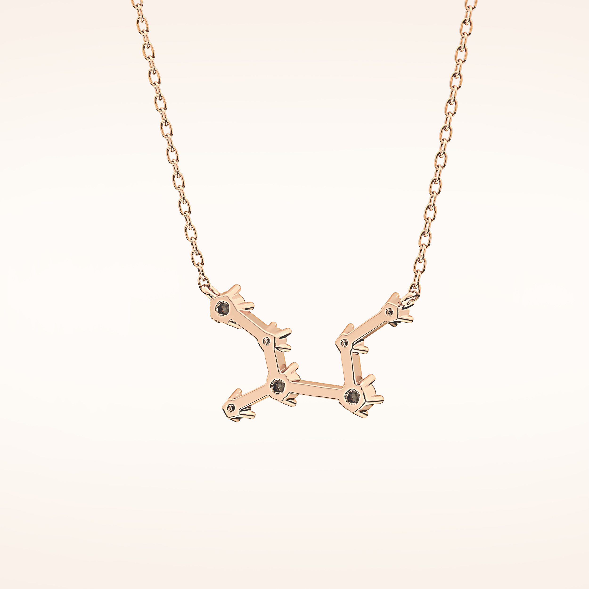 0.103 TCW Round Cut Moissanite Virgo Zodiac Constellation Necklace