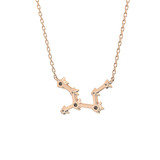 0.103 TCW Round Lab Grown Diamond Virgo Zodiac Constellation Necklace