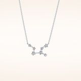 0.103 TCW Round Cut Moissanite Virgo Zodiac Constellation Necklace