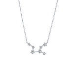 0.103 TCW Round Lab Grown Diamond Virgo Zodiac Constellation Necklace