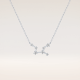 0.103 TCW Round Cut Moissanite Virgo Zodiac Constellation Necklace