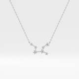 0.103 TCW Round Lab Grown Diamond Virgo Zodiac Constellation Necklace