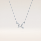 0.103 TCW Round Cut Moissanite Virgo Zodiac Constellation Necklace
