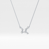 0.103 TCW Round Lab Grown Diamond Virgo Zodiac Constellation Necklace