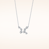 0.103 TCW Round Cut Moissanite Virgo Zodiac Constellation Necklace
