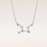 0.103 TCW Round Cut Moissanite Virgo Zodiac Constellation Necklace