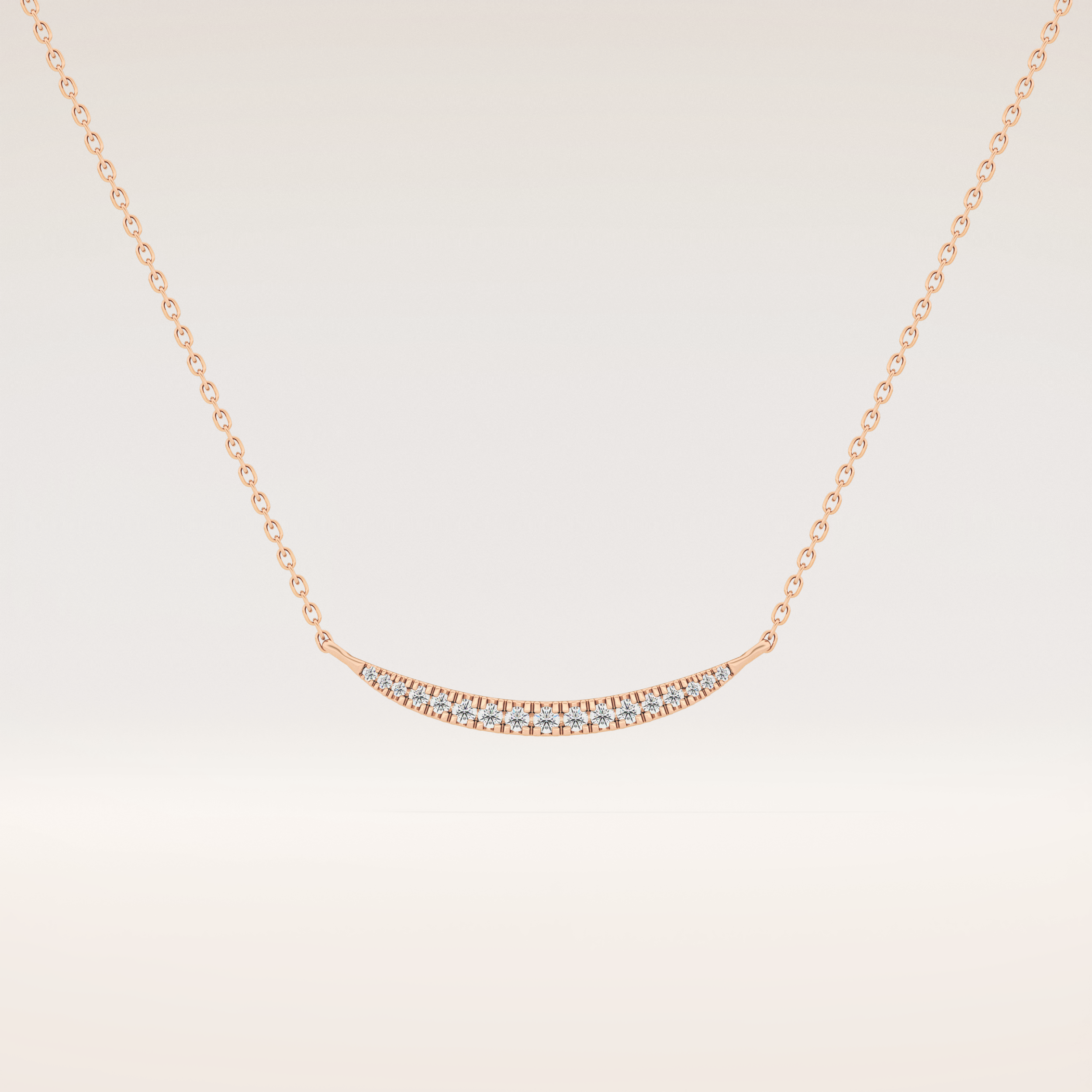 0.091 TCW Round Cut Moissanite Multiple Stone Necklace