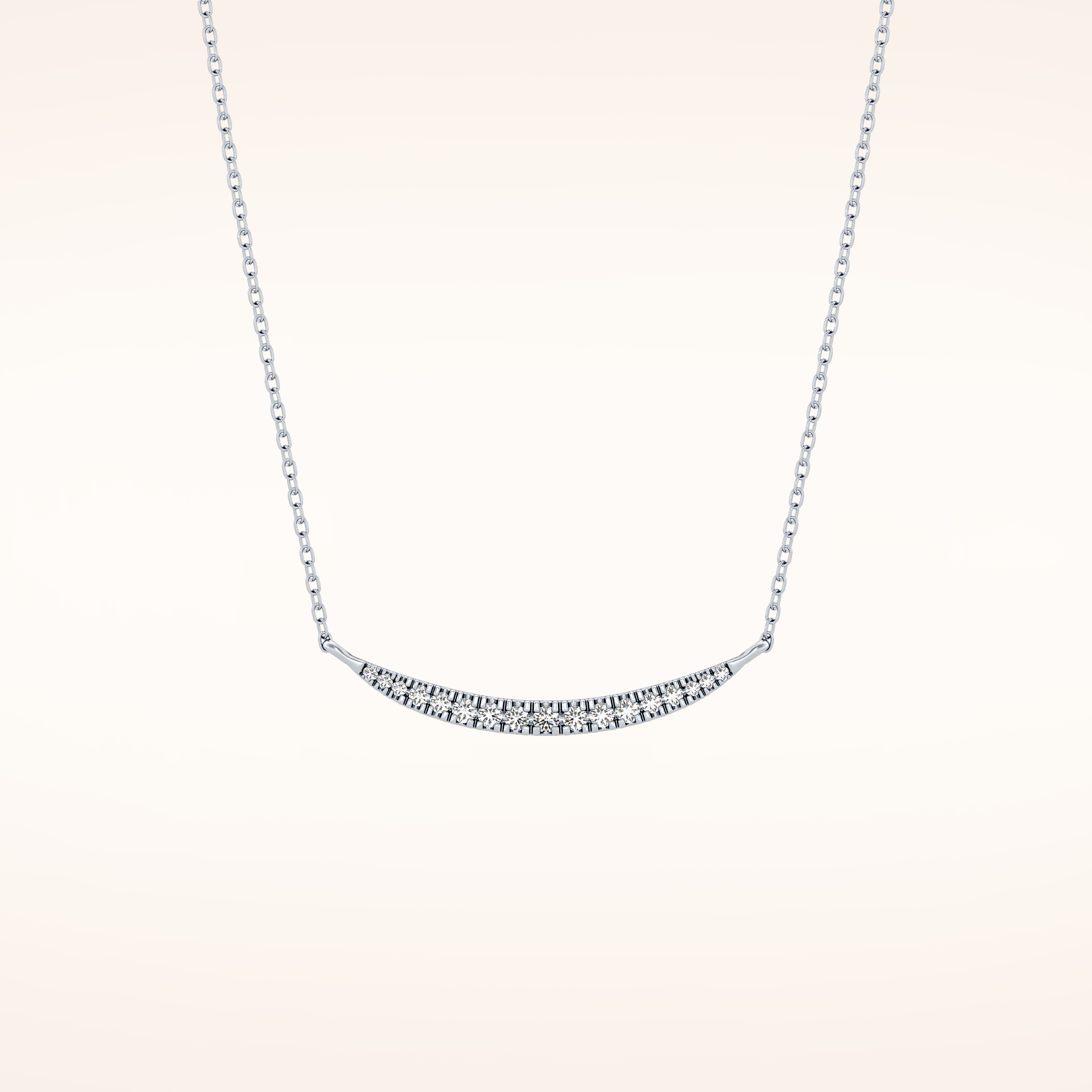 0.091 TCW Round Cut Moissanite Multiple Stone Necklace
