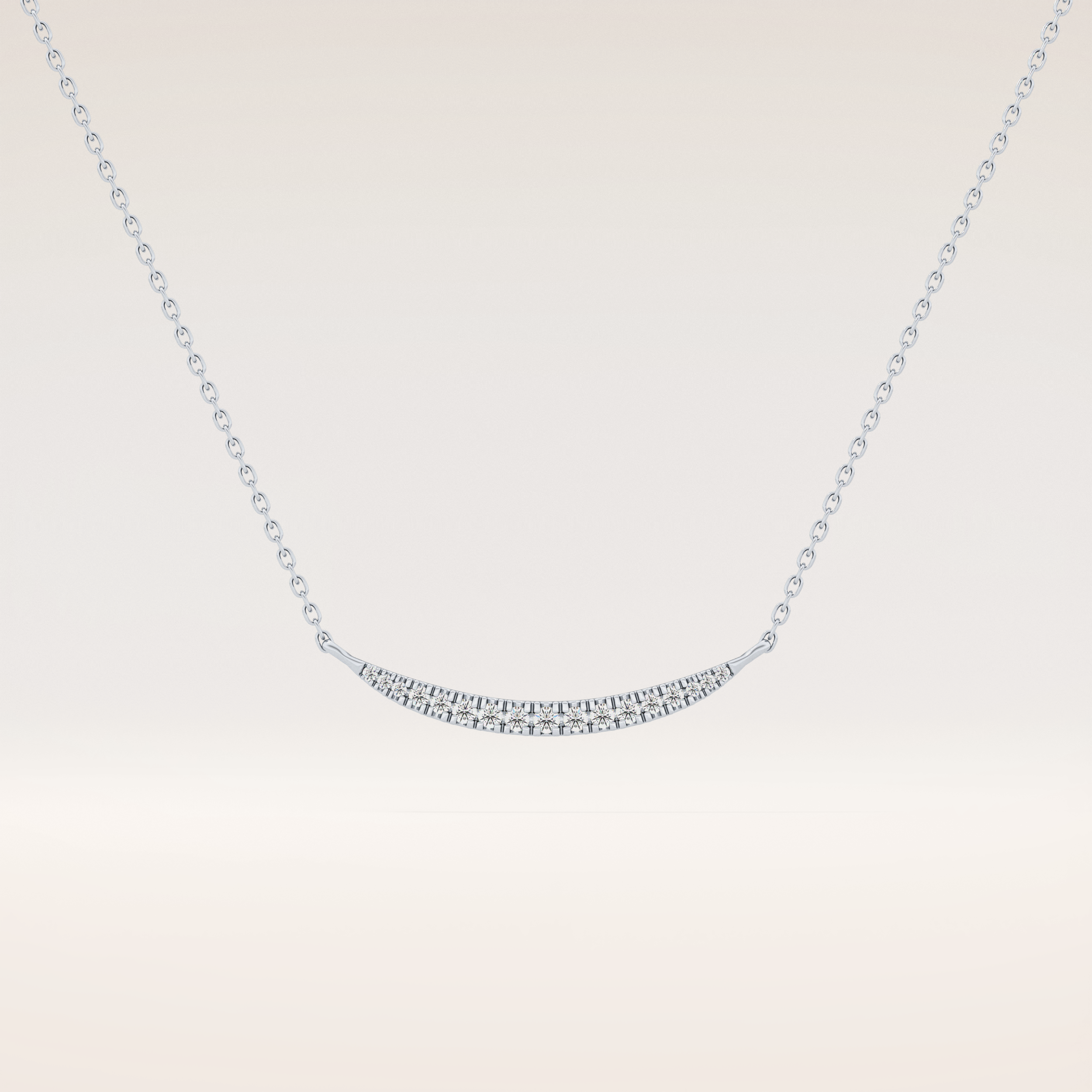 0.091 TCW Round Cut Moissanite Multiple Stone Necklace