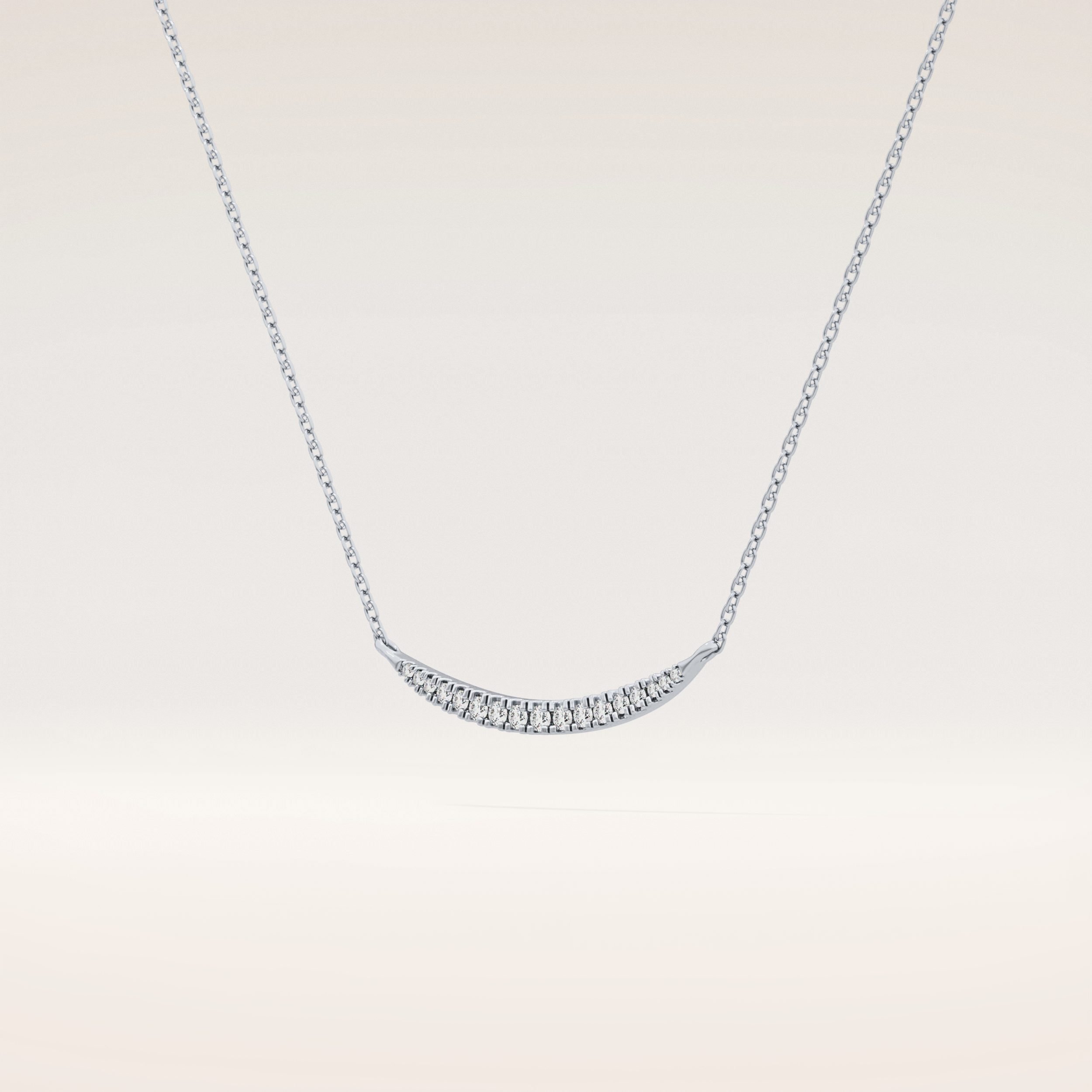 0.091 TCW Round Cut Moissanite Multiple Stone Necklace