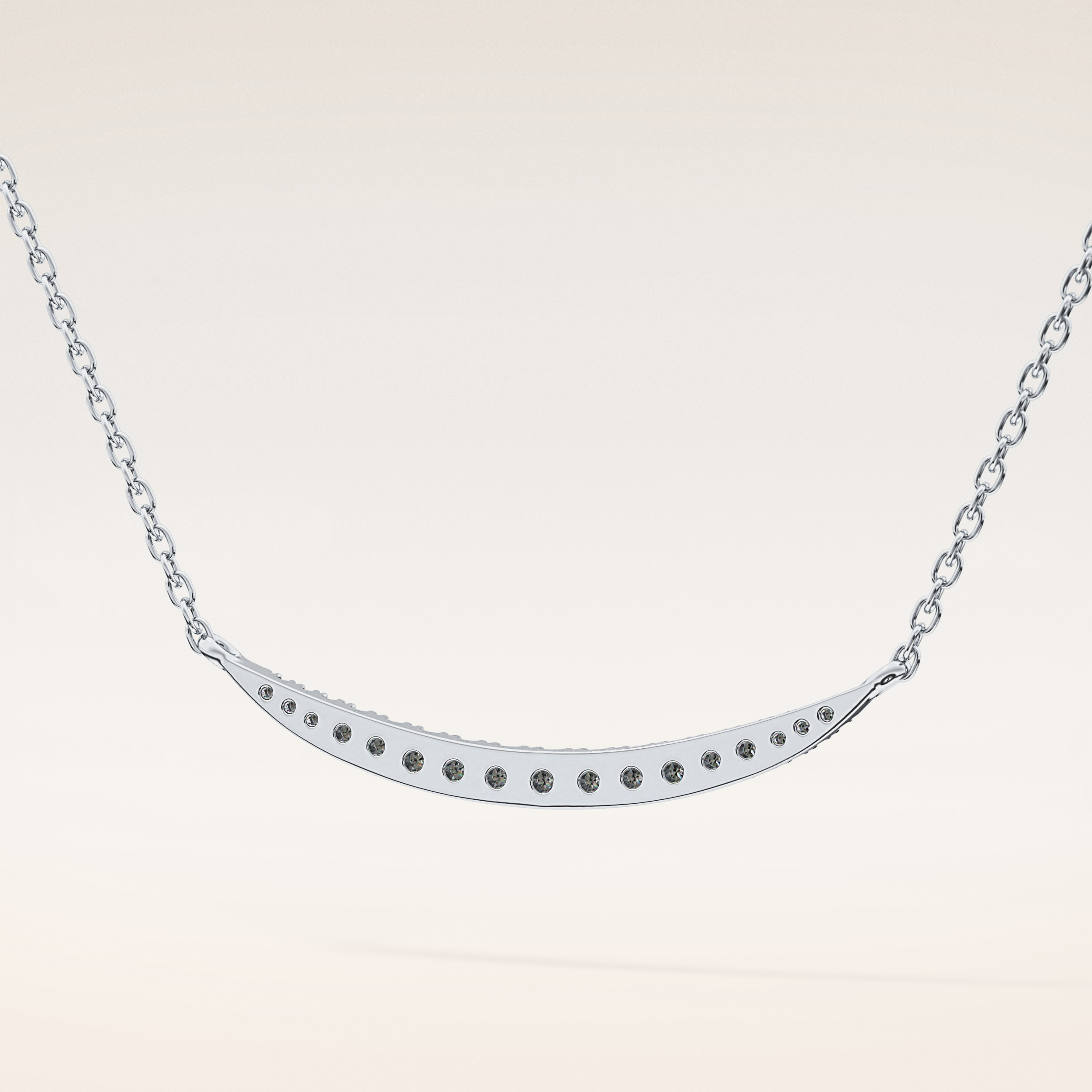 0.091 TCW Round Cut Moissanite Multiple Stone Necklace
