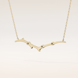 0.07 TCW Round Cut Moissanite Twig Necklace