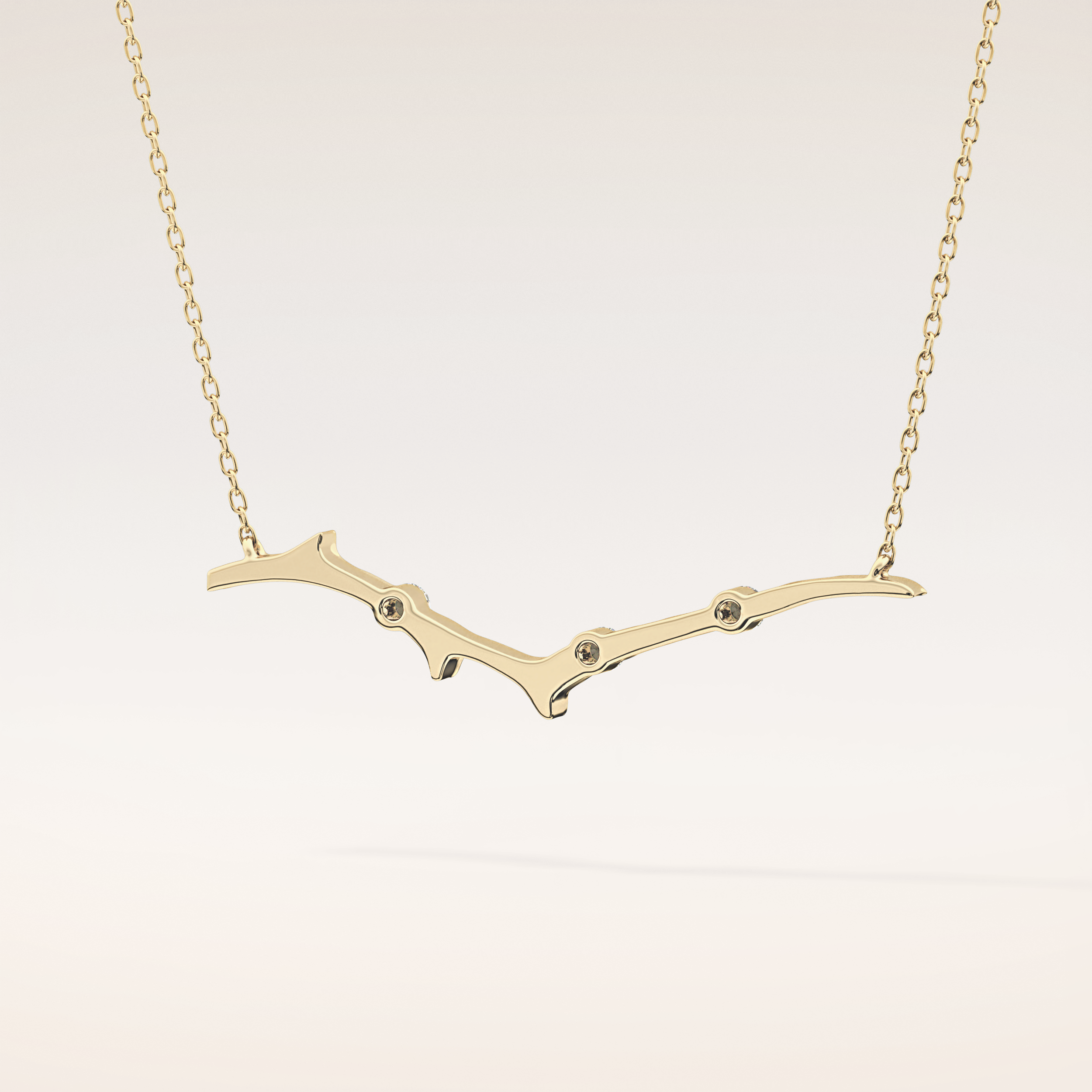0.07 TCW Round Cut Moissanite Twig Necklace