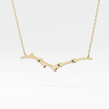 0.07 TCW Round Lab Grown Diamond Twig Necklace