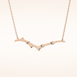 0.07 TCW Round Cut Moissanite Twig Necklace