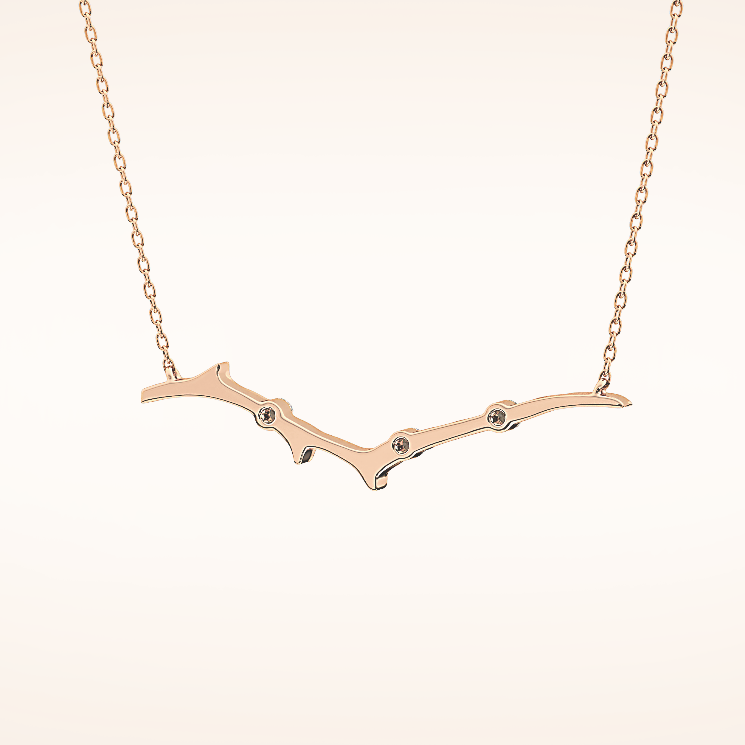 0.07 TCW Round Cut Moissanite Twig Necklace