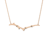 0.07 TCW Round Lab Grown Diamond Twig Necklace