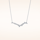0.07 TCW Round Cut Moissanite Twig Necklace